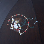 Hand-painted water-repellent parasol featuring Fujin and Raijin (Wind God and Thunder God).