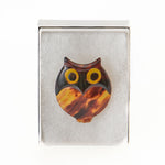 Tortoiseshell owl brooch