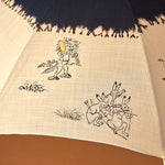Hand-painted water-repellent parasol featuring Choju-giga (animal caricatures) A