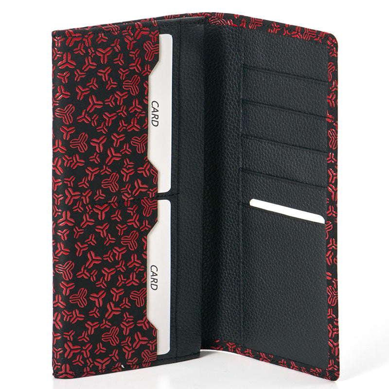 Inden long wallet, oak leaf pattern