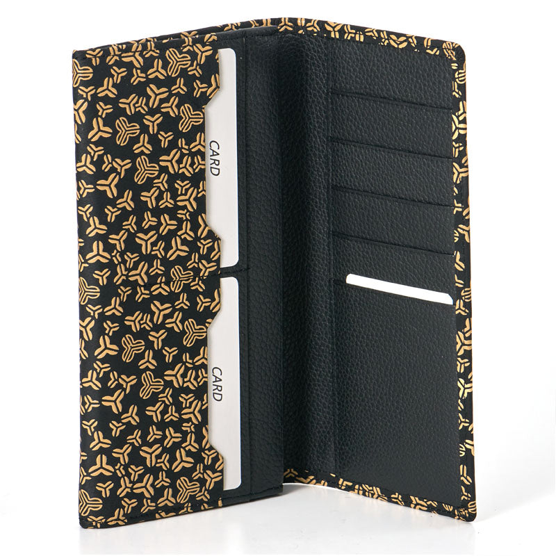Inden long wallet, oak leaf pattern