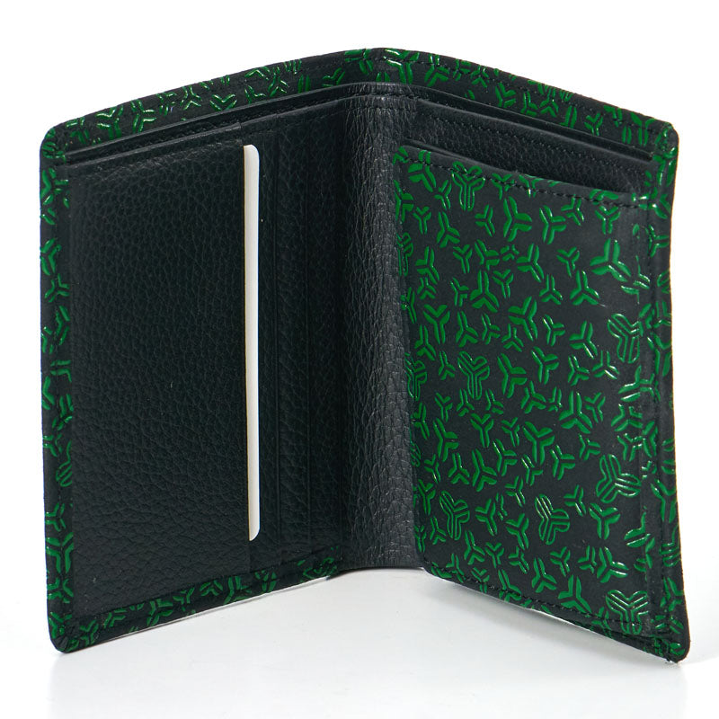 Inden bi-fold wallet, oak leaf pattern