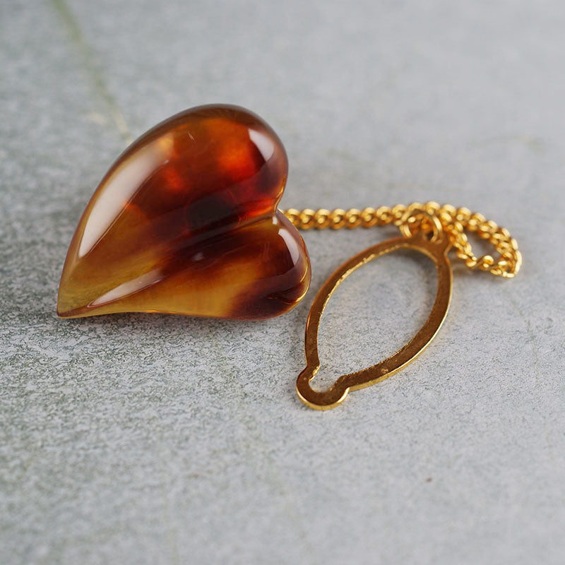 Tortoiseshell Tie Clip Heart