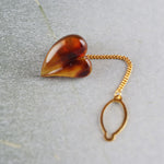 Tortoiseshell Tie Clip Heart