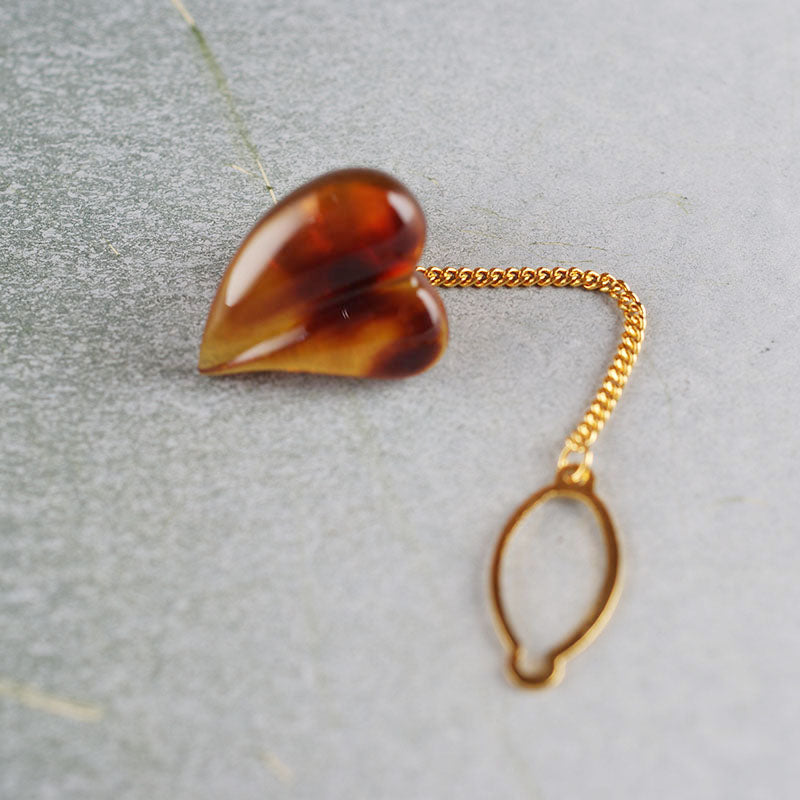 Tortoiseshell Tie Clip Heart