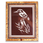 Edo-style carving framed kingfisher