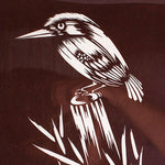 Edo-style carving framed kingfisher