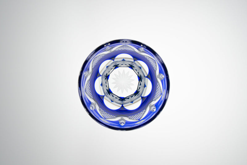 Edo Kiriko Round Rocks Glass "Shochikubai" in Paulownia Wood Box