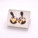 Tortoiseshell earrings (2 rows)