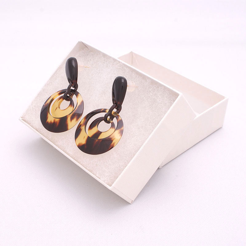 Tortoiseshell earrings (2 rows)