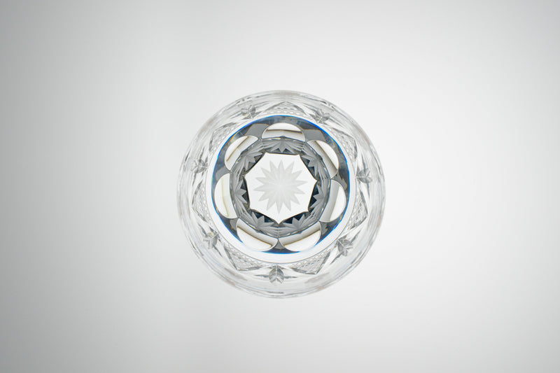 Edo Kiriko Round Rocks Glass "Shochikubai" in Paulownia Wood Box