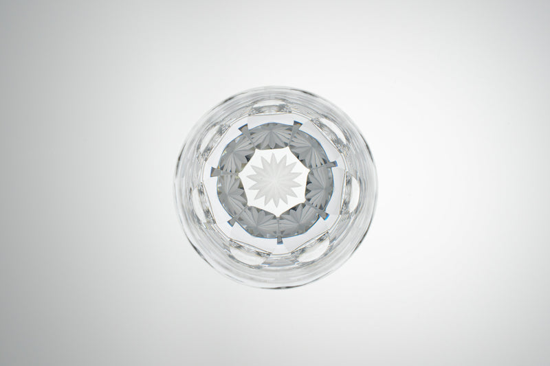 Edo Kiriko Round Rocks Glass "Shochikubai" in Paulownia Wood Box