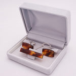 Tortoiseshell tie pin & cufflinks