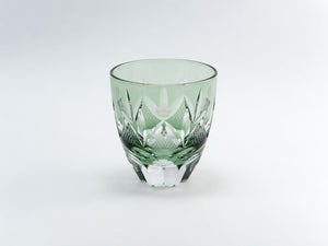 Edo Kiriko Round Rocks Glass "Shochikubai" in Paulownia Wood Box