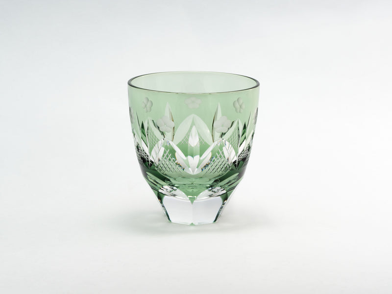 Edo Kiriko Round Rocks Glass "Shochikubai" in Paulownia Wood Box