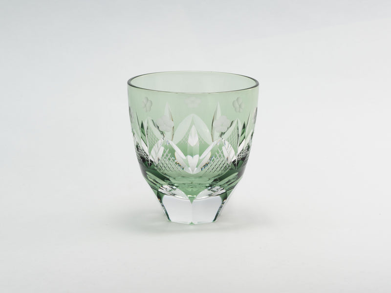 Edo Kiriko Round Rocks Glass "Shochikubai" in Paulownia Wood Box