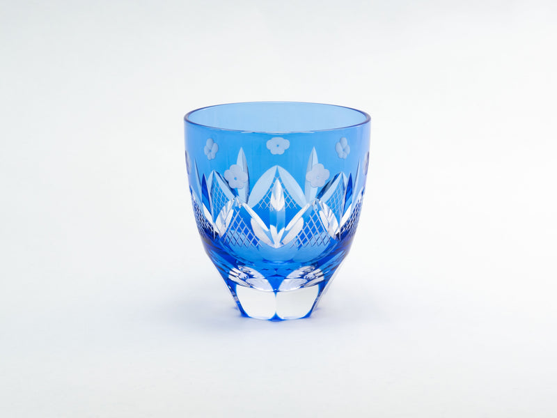 Edo Kiriko Round Rocks Glass "Shochikubai" in Paulownia Wood Box