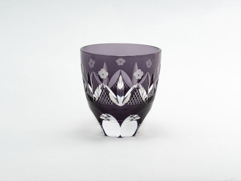 Edo Kiriko Round Rocks Glass "Shochikubai" in Paulownia Wood Box