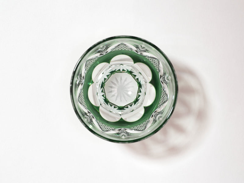 Edo Kiriko Round Rocks Glass "Shochikubai" in Paulownia Wood Box