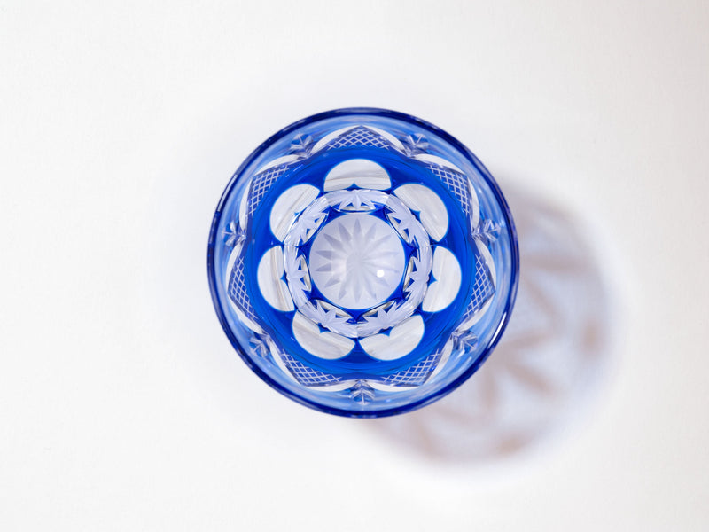 Edo Kiriko Round Rocks Glass "Shochikubai" in Paulownia Wood Box