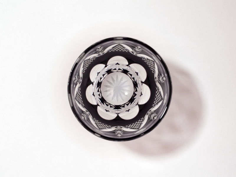 Edo Kiriko Round Rocks Glass "Shochikubai" in Paulownia Wood Box