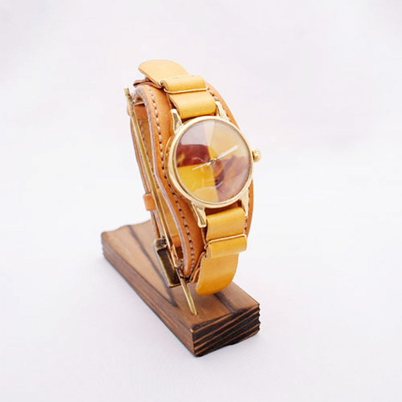 Tortoiseshell casual watch for men, natural