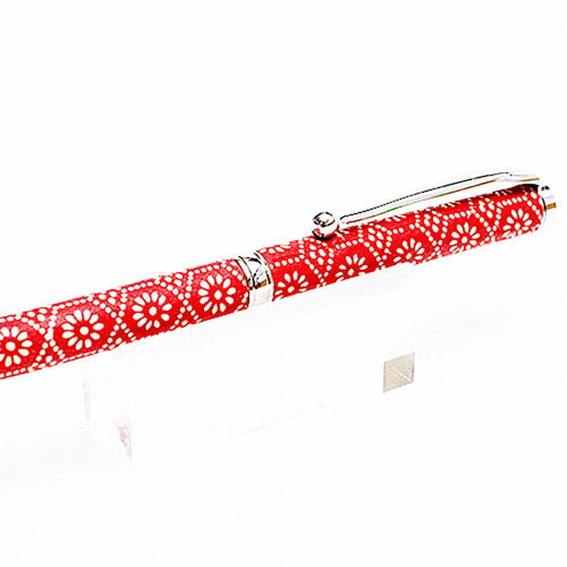 Inden Slim Ballpoint Pen, Tortoiseshell and Chrysanthemum Design