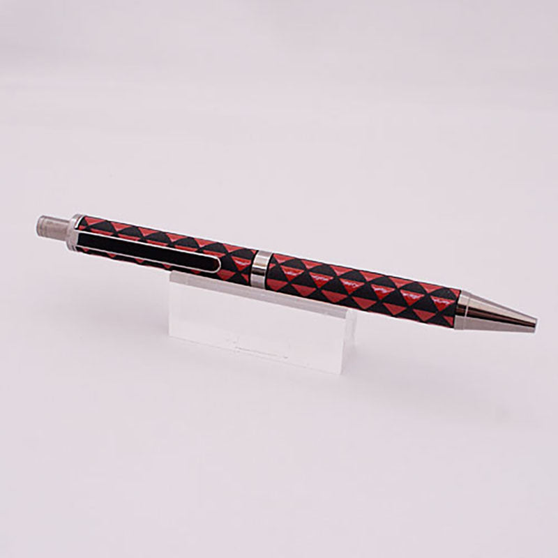 Inden Knock Ballpoint Pen (Black and Red Scales)