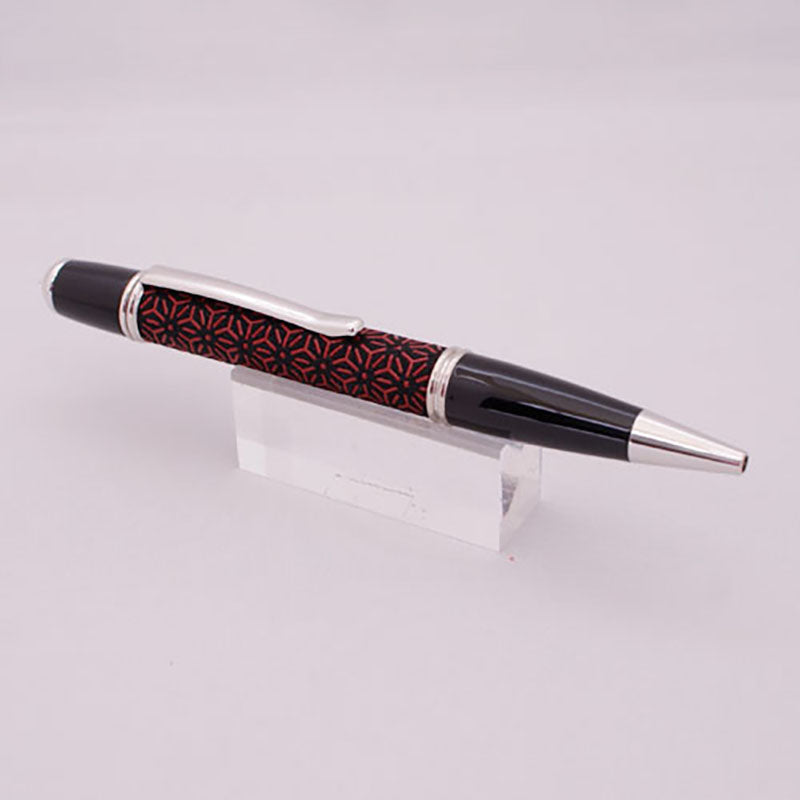 Inden Ballpoint Pen (Gatsby) Asanoha Black and Red