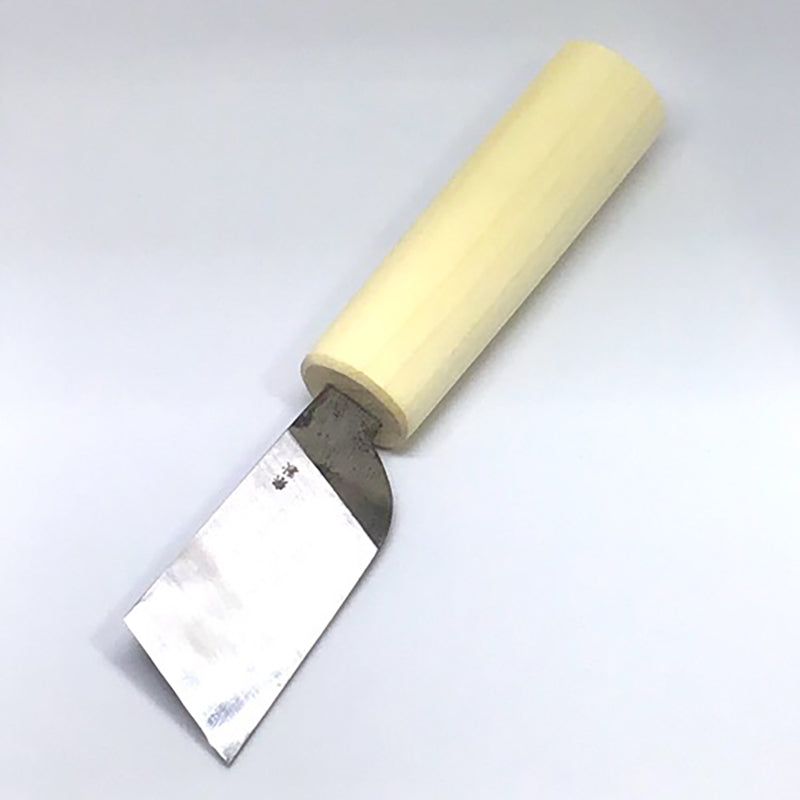 四代目宗秋 切り出し型革包丁30mm 柄:朴