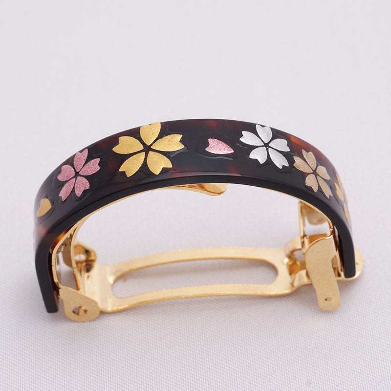Tortoiseshell barrette (round)
