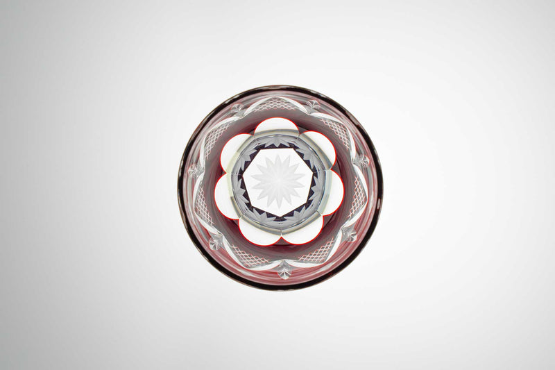 Edo Kiriko Round Rocks Glass "Shochikubai" in Paulownia Wood Box